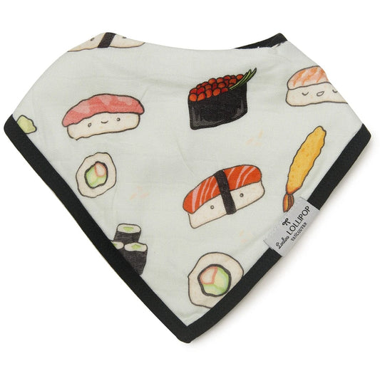 Loulou Lollipop Luxe Muslin Bandana Bib Set - Sushi/Taco - BIBKWONE