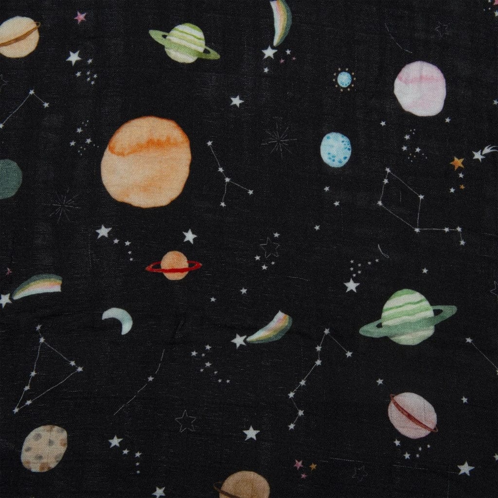 Loulou Lollipop Luxe Muslin Swaddle - Planets - SWPLANET