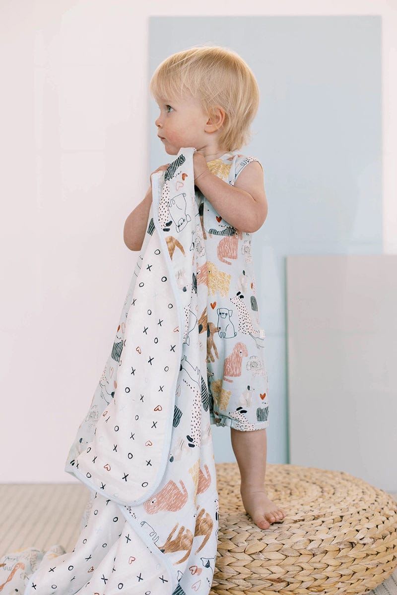 Loulou Lollipop Muslin Quilt Blanket - Honey Puppies - QTHNP