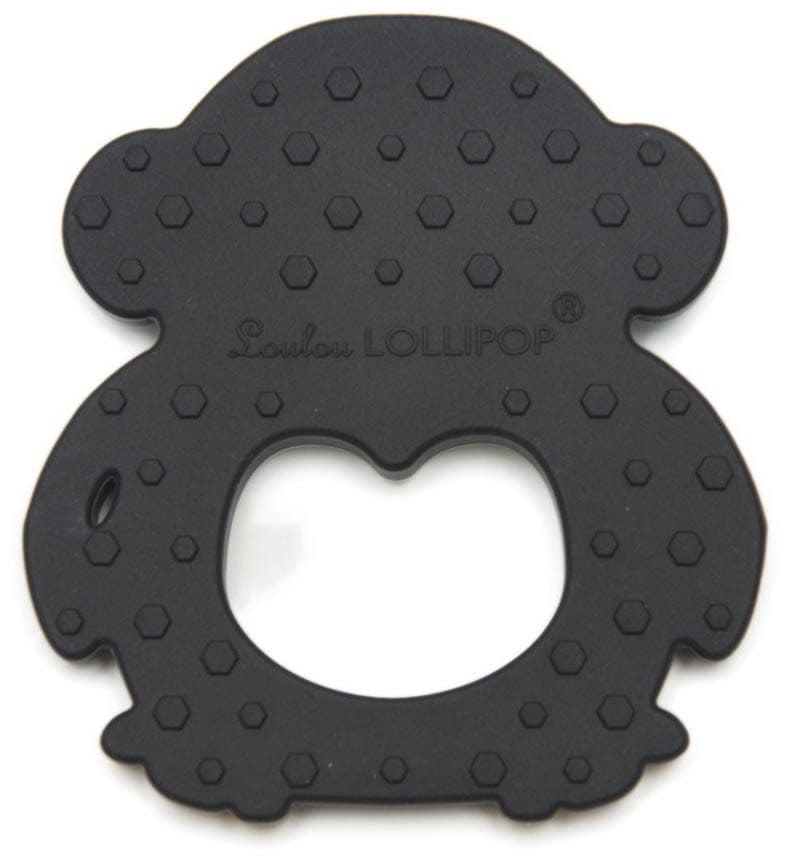 Loulou Lollipop Silicone Teether - Peguin/Black - PENBLK