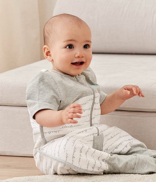 Love To Dream Short Sleeve Sleep Suit Organic Cotton Mild, 6-12 M - Dreamer White - L40-19-247-WHT-6M