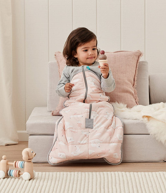 Love To Dream Sleep Bag Quilted Cotton 3.5 TOG, 6-18 M - South Pole Dusty Pink - L30-28-268-DPK-6-18M