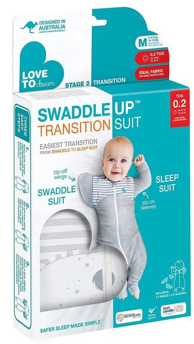 Love to Dream Swaddle UP Transition Suit, 0.2 TOG, Medium - White