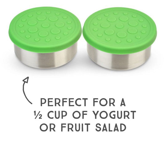 LunchBots Dips Container, 4.5 oz - Set of 2 - Green - LB-DIPS-LG-GREEN