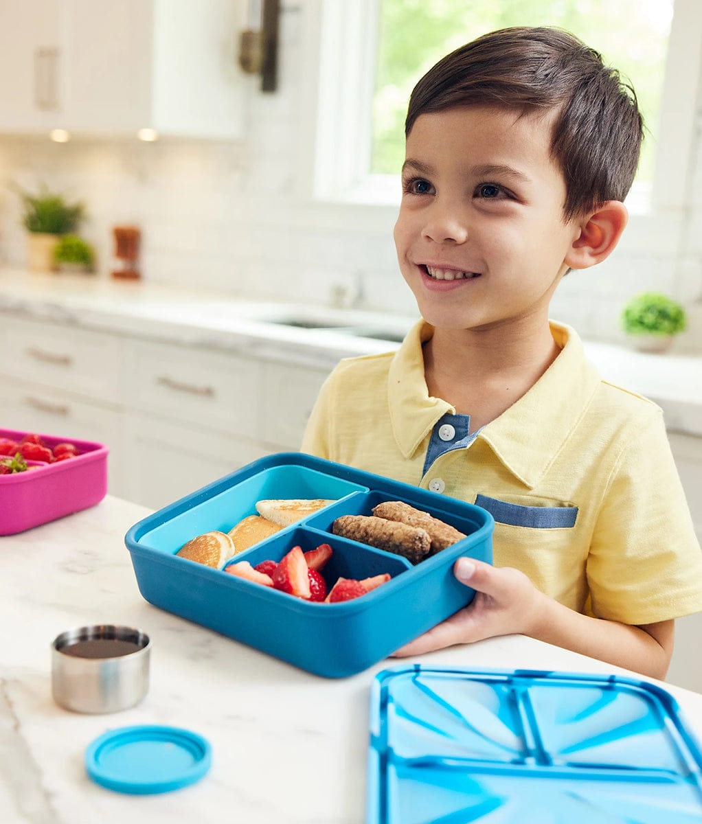 LunchBots Large Build-A-Bento Lunch Box, 4 cups - Blue Whale
