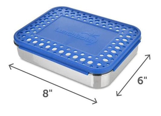 LunchBots Large Cinco Bento 5 Compartment Lunch Box - Blue Dots - LB-CINCOB-BLUE-DOTS