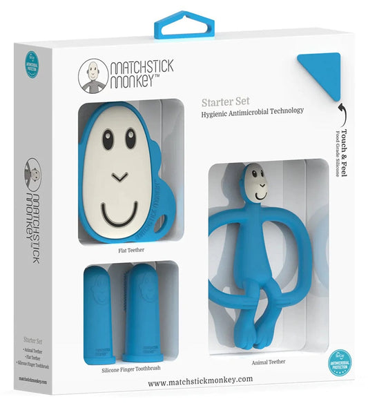 Matchstick Monkey Teething Starter Set - Blue - 19-16000