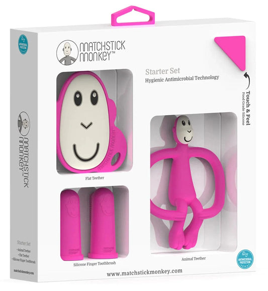 Matchstick Monkey Teething Starter Set - Pink - 19-16001