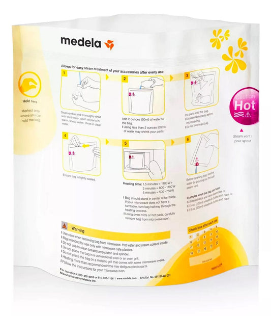 Medela Quick Clean Micro-Steam Bags, 5ct - 101029211