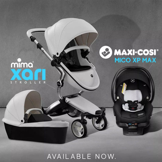 Mima Xari 4G + Maxi Cosi Mico XP Max Travel System Bundle - Rose Gold - Snow White / Black / Essential Black - TRVL-A116-03-SW-BLK-IC337FNA