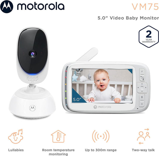 Motorola VM75 5" Motorized Pan Video Baby Monitor - VM75