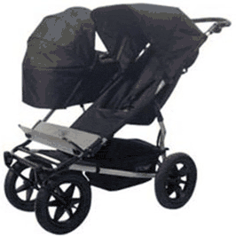Mountain Buggy Urban Jungle Double Stroller with Carry Cot Black - C103394BLK