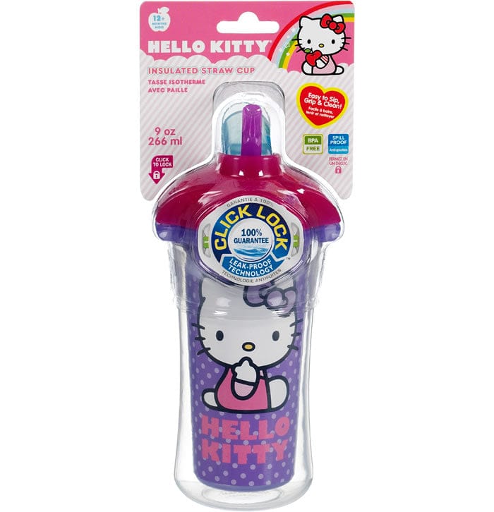 Munchkin Click Lock 9oz Insulated Straw Cup - Hello Kitty (Colors May Vary) - 15284