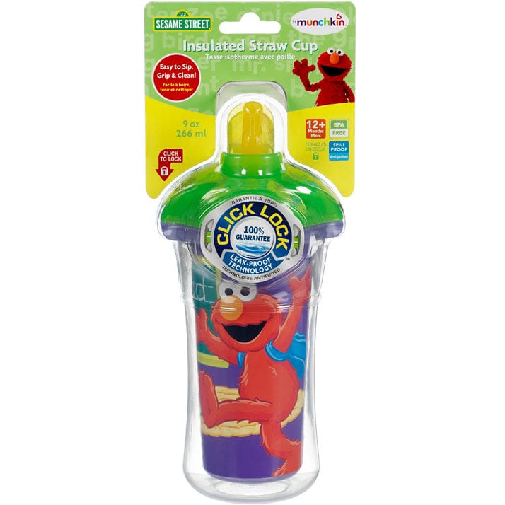Munchkin Click Lock 9oz Insulated Straw Cup - Sesame Street (Colors May Vary) - 15480