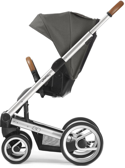 Mutsy Igo Stroller, Urban Collection - Silver/Dark Grey - IGOSUNDGREY