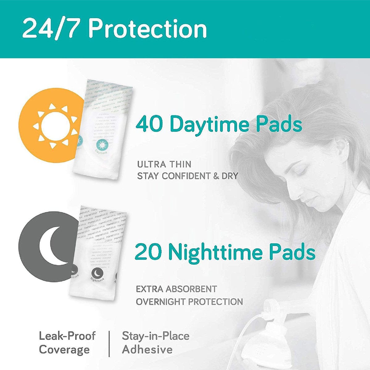 Nanobebe Day & Night Disposable Nursing Pads, 60 ct - FUS3310310