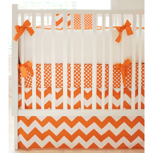 New Arrivals Zig Zag Tangerine 4 Piece Baby Crib Bedding Set - NA-ZZTANG-4PC