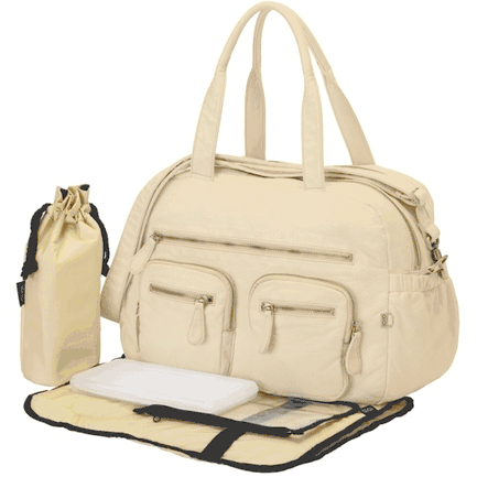 OiOi Faux Lizard Carry All Diaper Bag in Almond