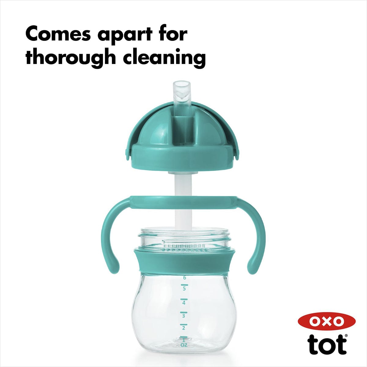 OXO Tot Transitions Straw Cup with Handles, 6 oz - Teal