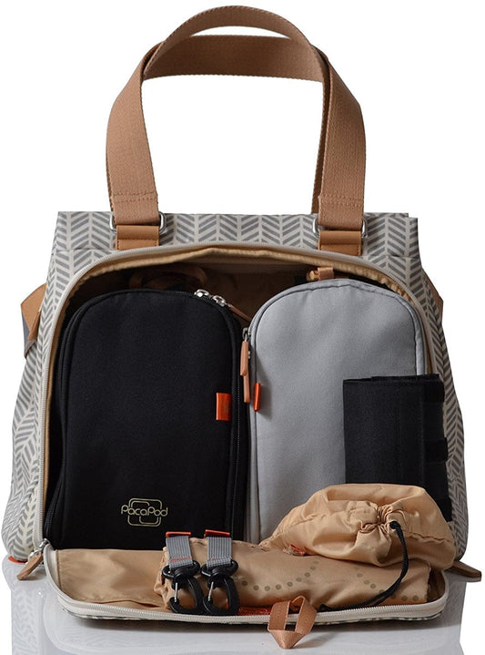 PacaPod Richmond Diaper Bag - Dove Herringbone