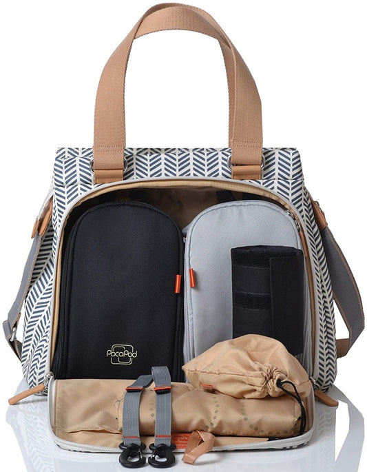 PacaPod Richmond Diaper Bag - Navy Herringbone - BB0214
