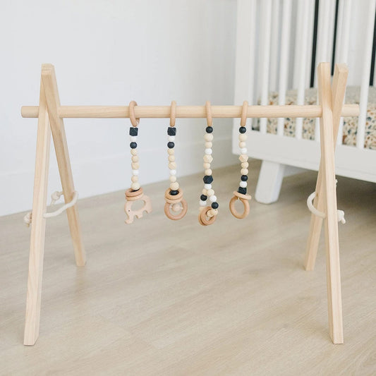 Poppyseed Play Wooden Baby Gym - Natural / Black Toys