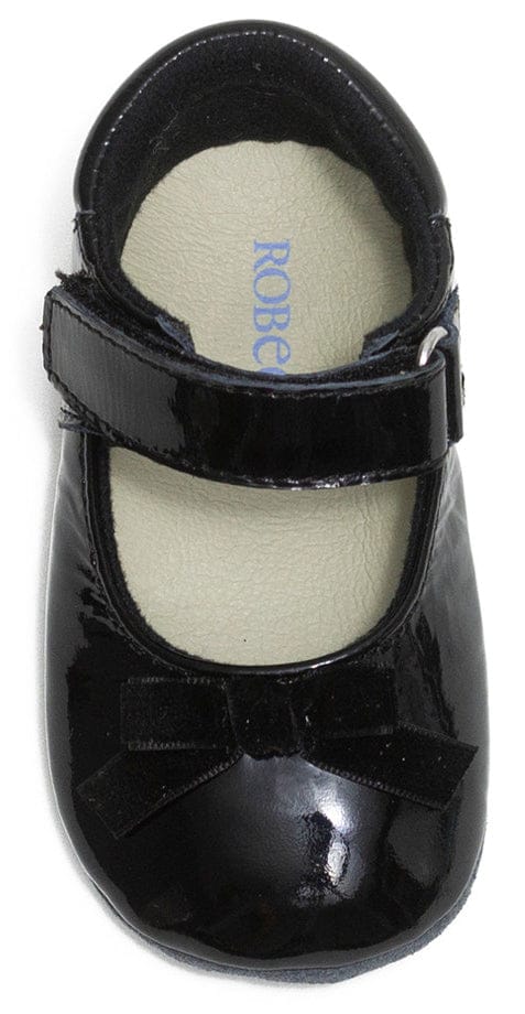 Robeez First Kicks Velvet Bow - Black, 3-6 months