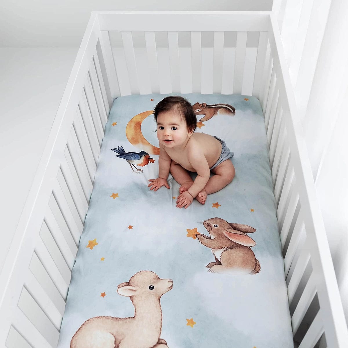 Rookie Humans Cotton Sateen Crib Sheet - Goodnight Wonderland - NINA002