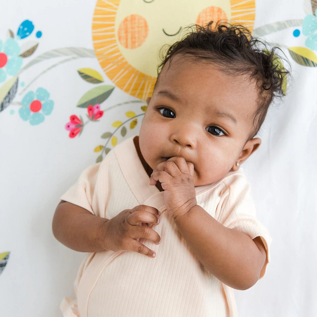 Rookie Humans Cotton Sateen Crib Sheet - Love Blooms - ELLEN001