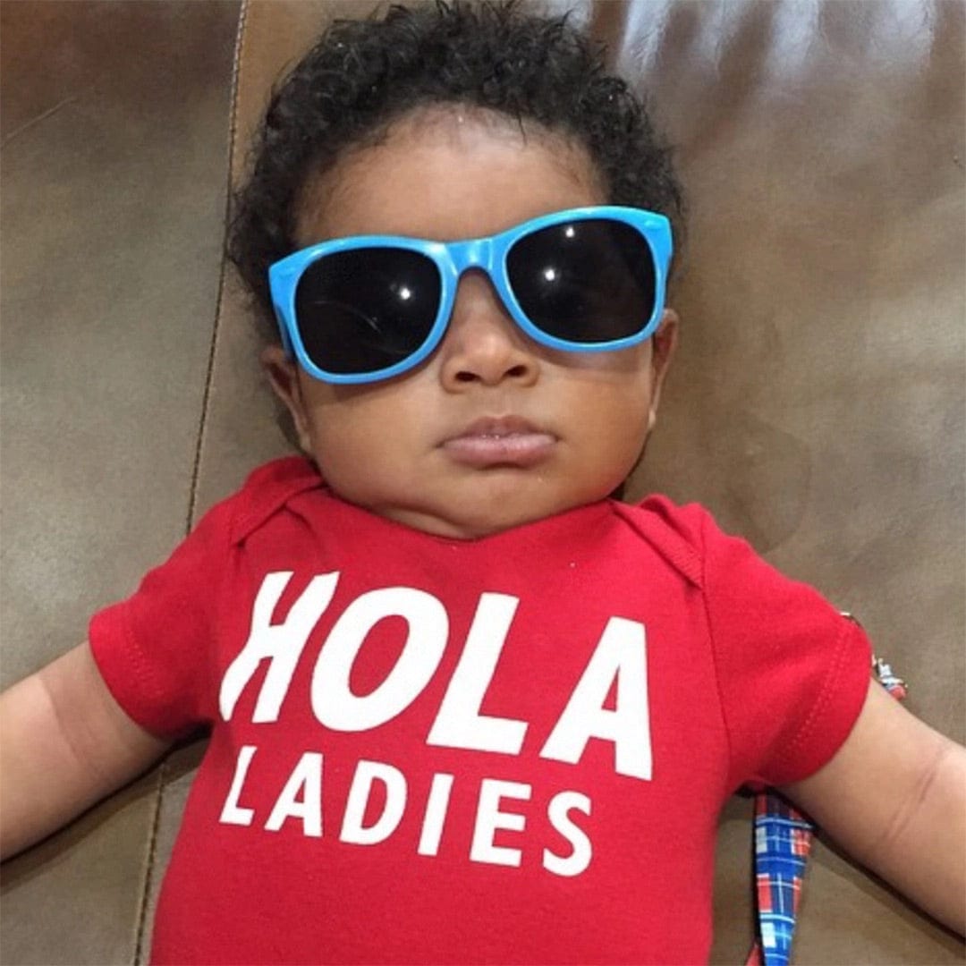 Roshambo Eyewear Polarized Baby Sunglasses - Wayfarer - Blue / Grey (0-2 years) - B-P-ZACK