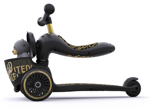 Scoot & Ride Highwaykick 1 Convertible Scooter - Black / Gold Limited Edition - SRUS-HWK1-BG