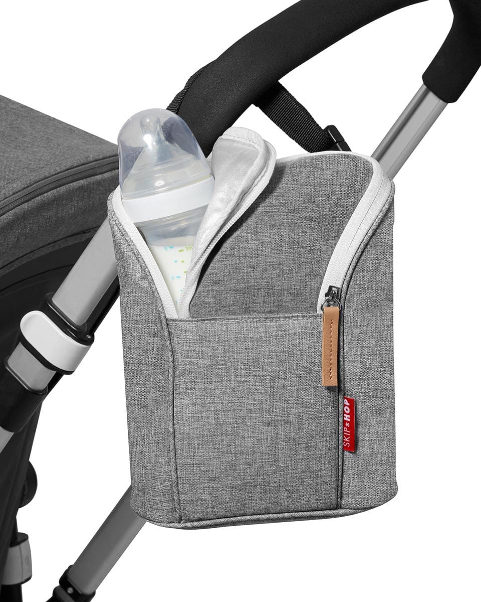 Skip Hop Grab & Go Double Bottle Bag - Grey Melange