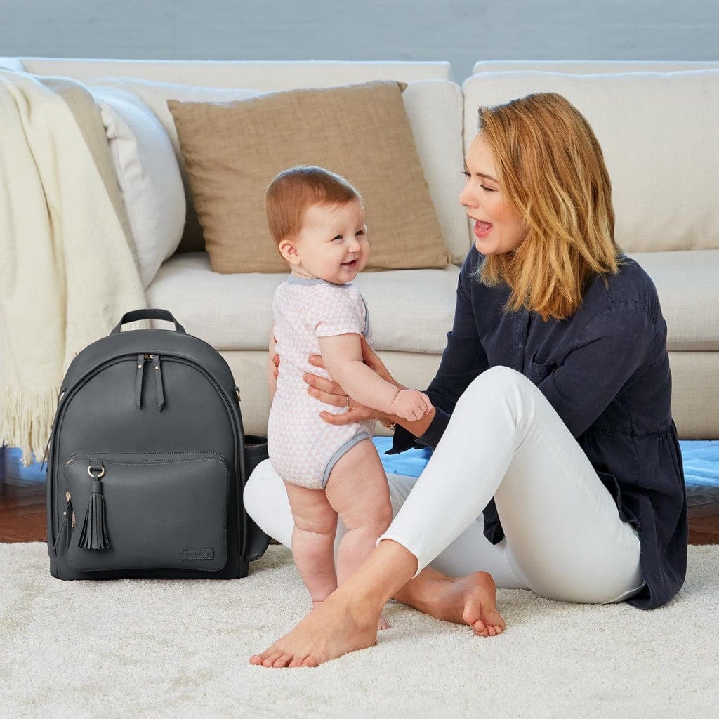 Skip Hop Greenwich Simply Chic Backpack Diaper Bag - Smoke
