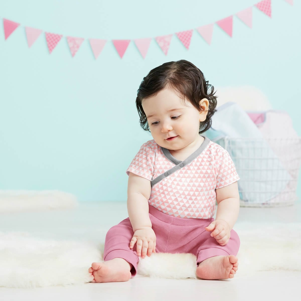 Skip Hop Petite Triangles Baby Pants, 2-Pack - Pink (6 Months)