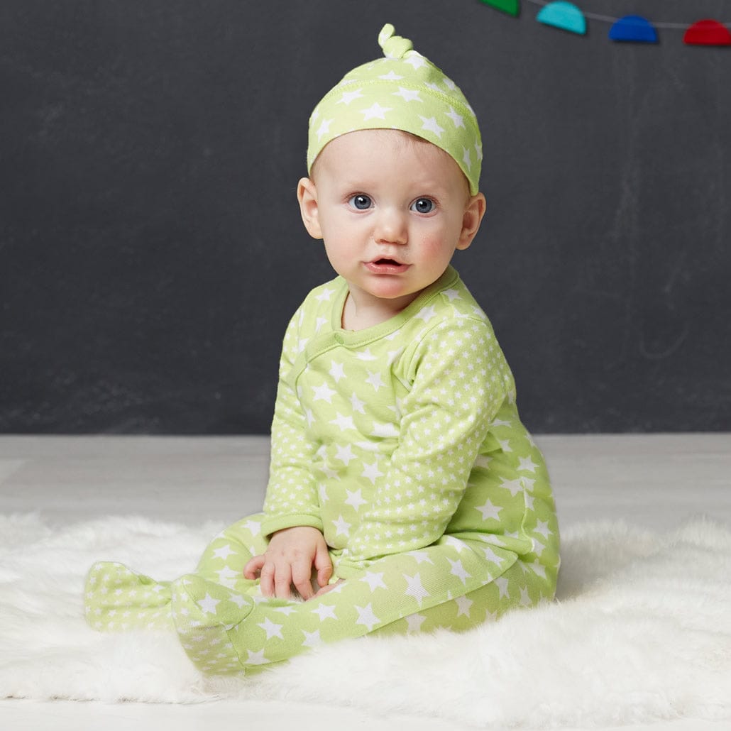 Skip Hop POP Print Footie & Hat Set - Lime (6 Months)
