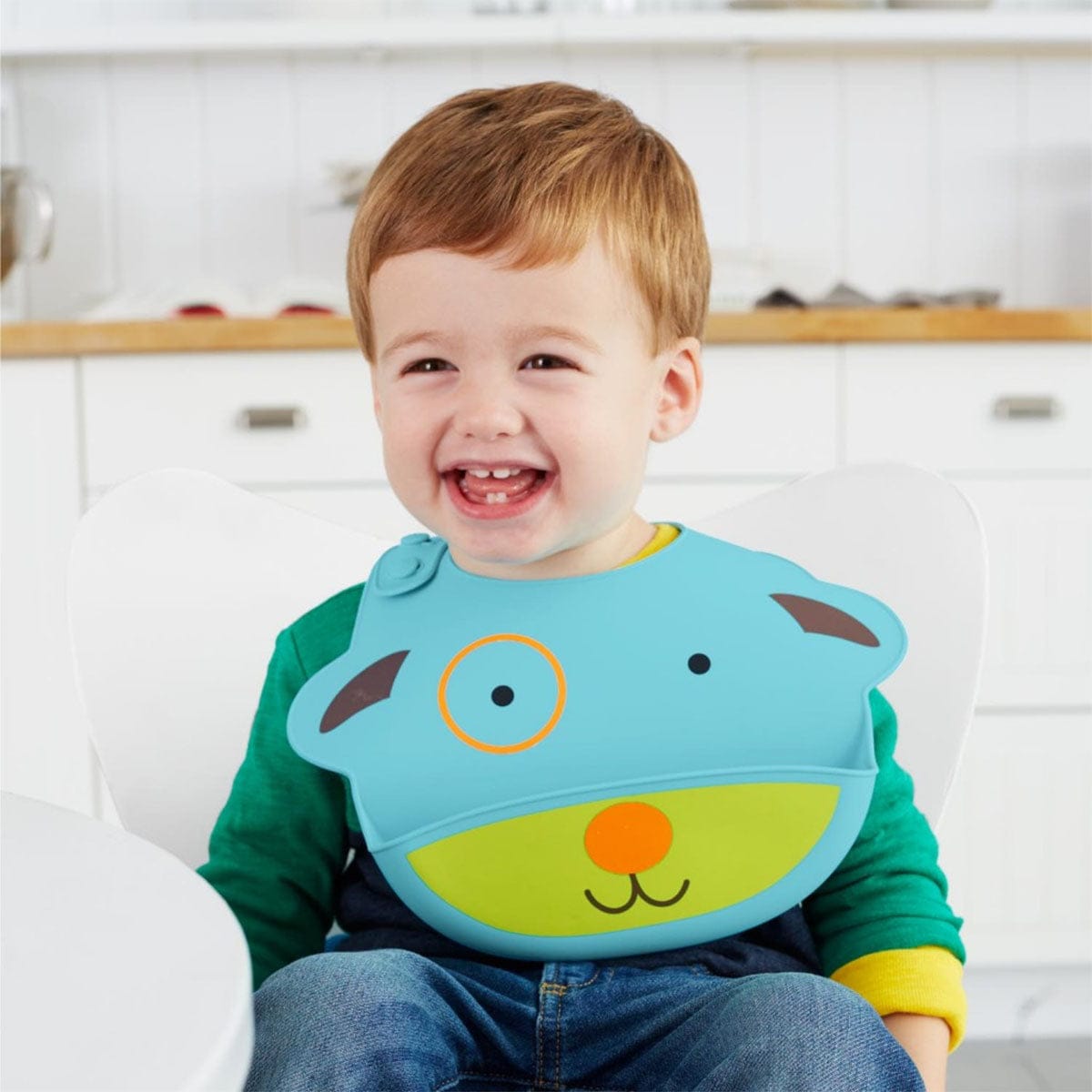 Skip Hop Zoo Fold & Go Silicone Bib - Dog