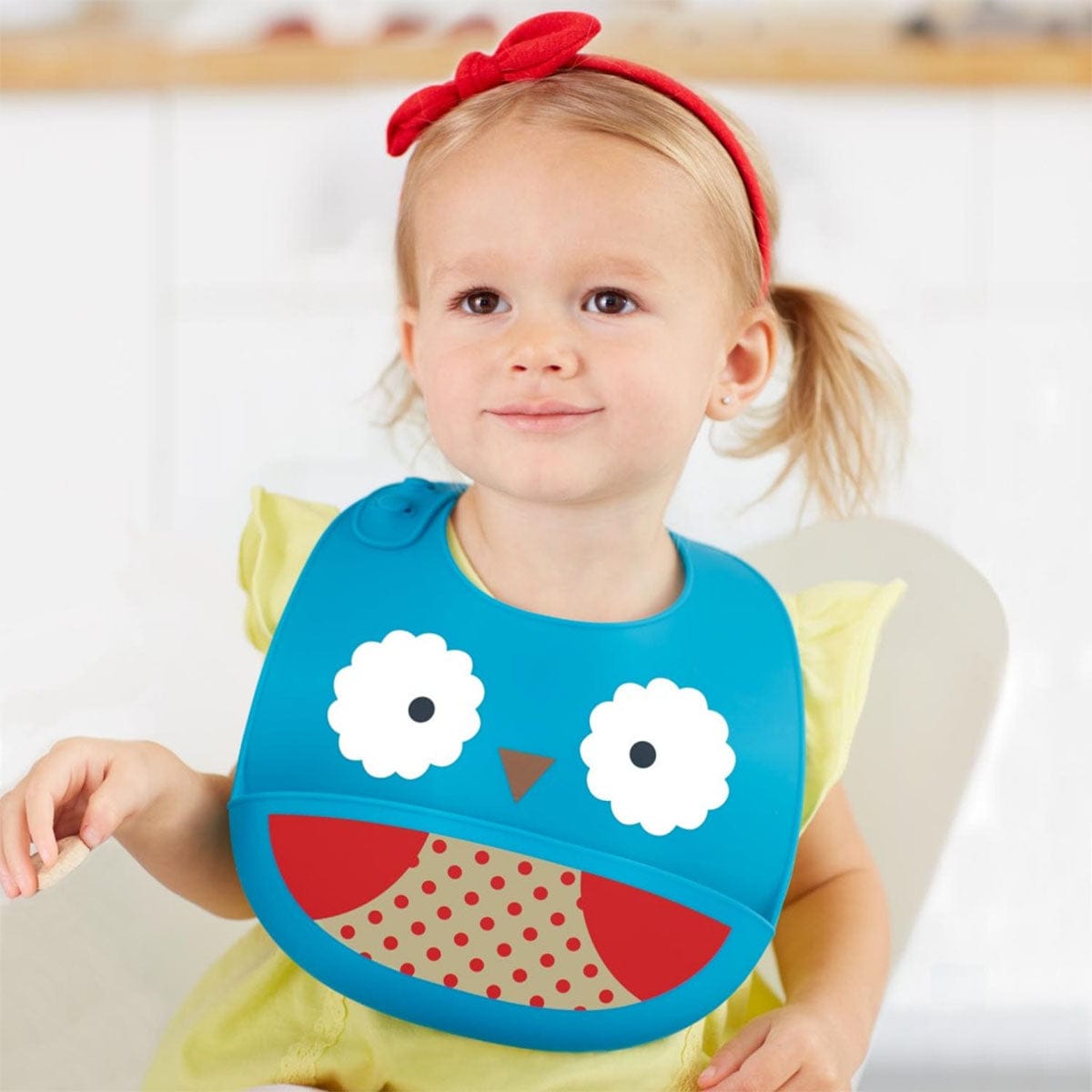 Skip Hop Zoo Fold & Go Silicone Bib - Owl