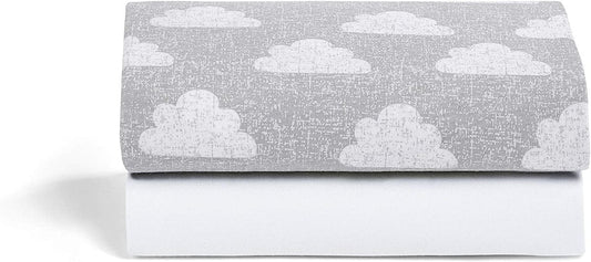Snuz SnuzPod Crib Fitted Sheets, 2 Pack - Cloud - BD028BH