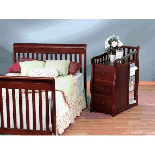 Sorelle Tuscany 4 in 1 Convertible Crib Combo in Cherry