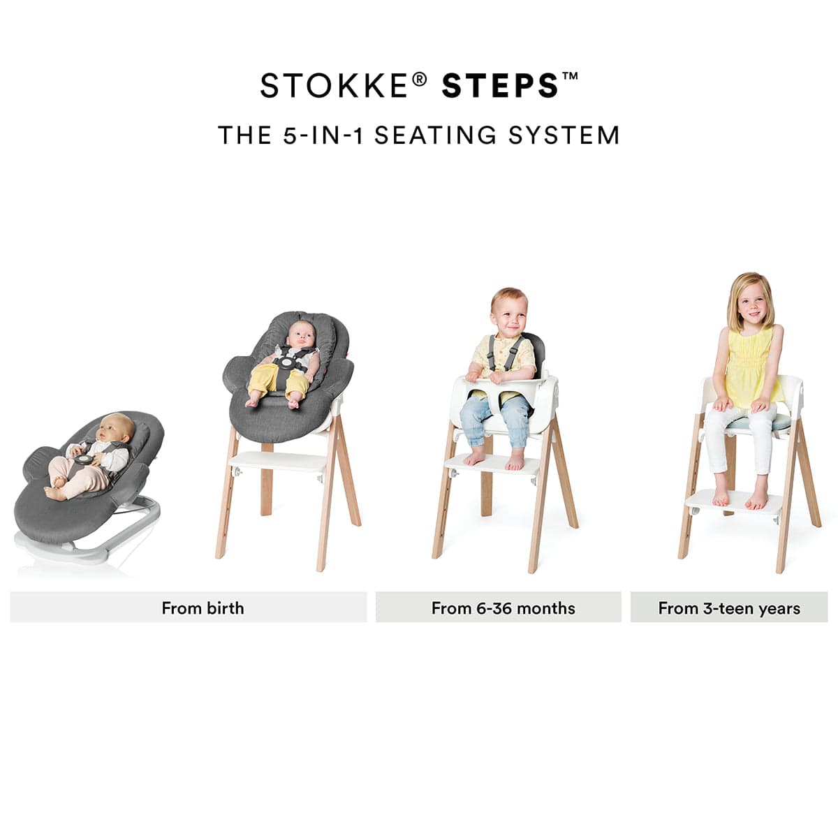 Stokke Steps Bouncer - White Deep Grey