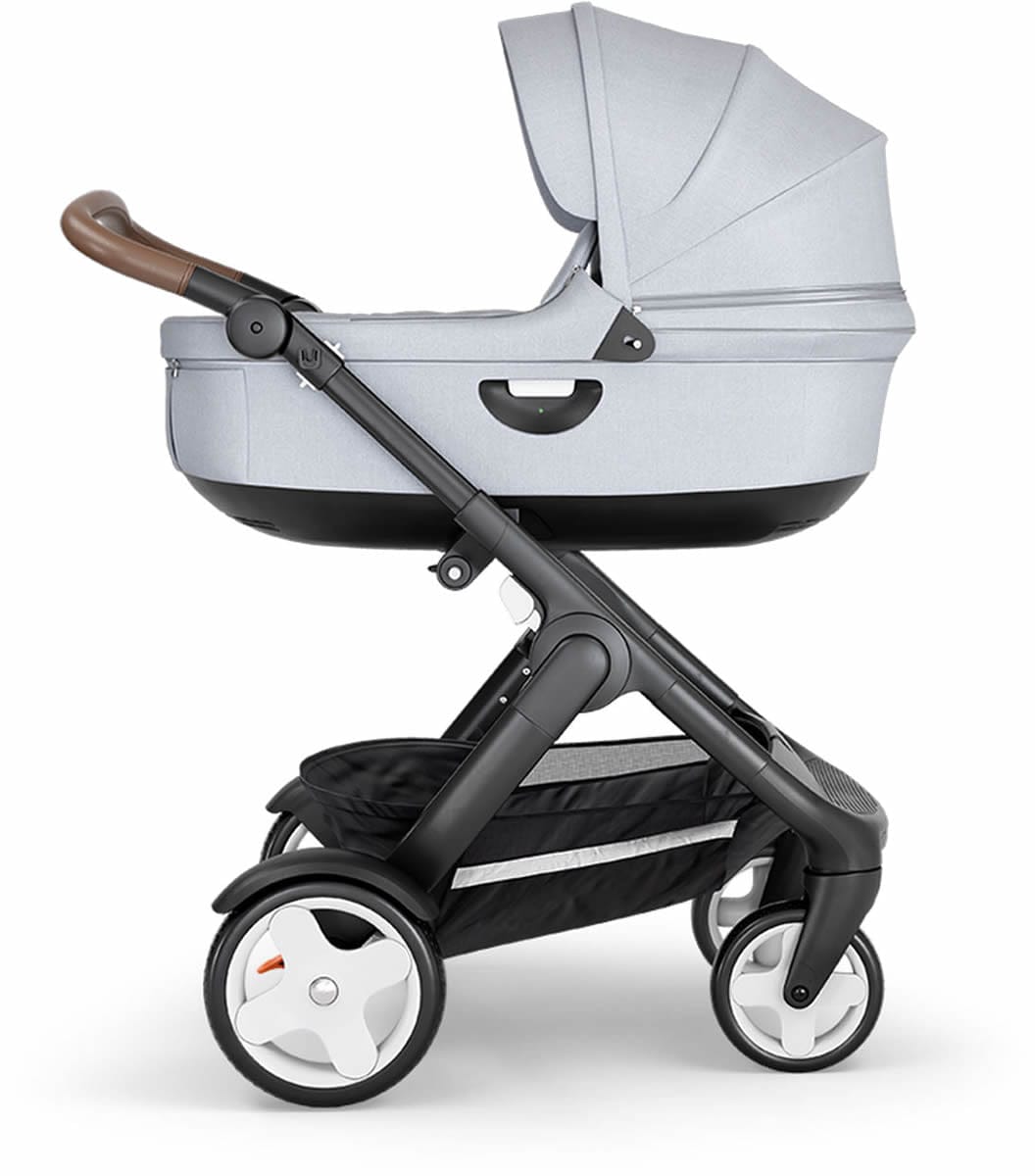 Stokke Trailz All-Terrain Stroller & Carrycot - Black/Grey Melange