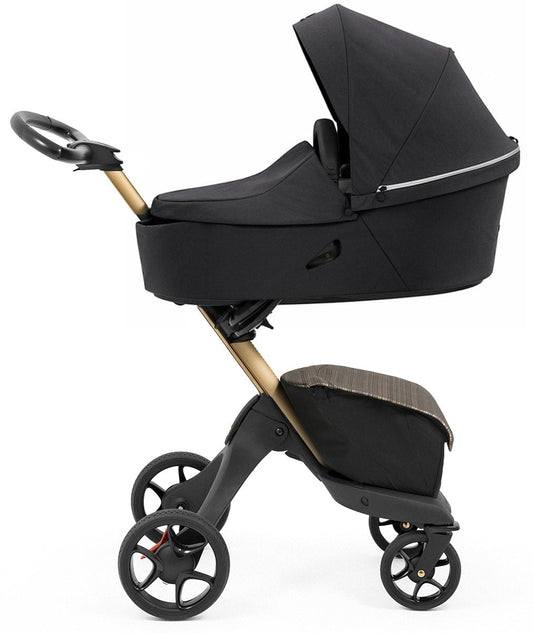 Stokke Xplory X Stroller + Carry Cot Bundle - Gold Edition / Rich Black