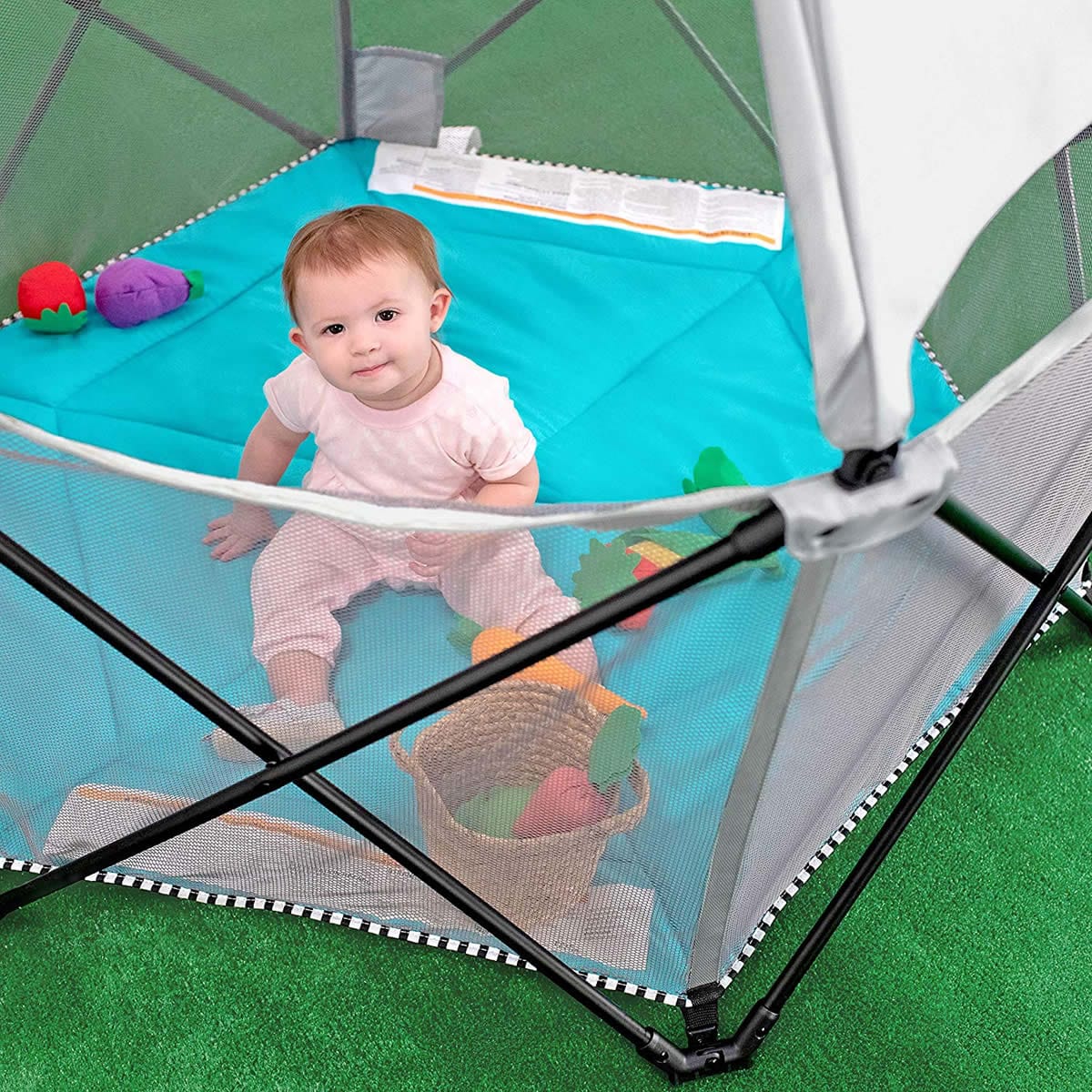 Summer Infant Pop ?N Play SE Hex Playard - Aqua Sugar - 25344