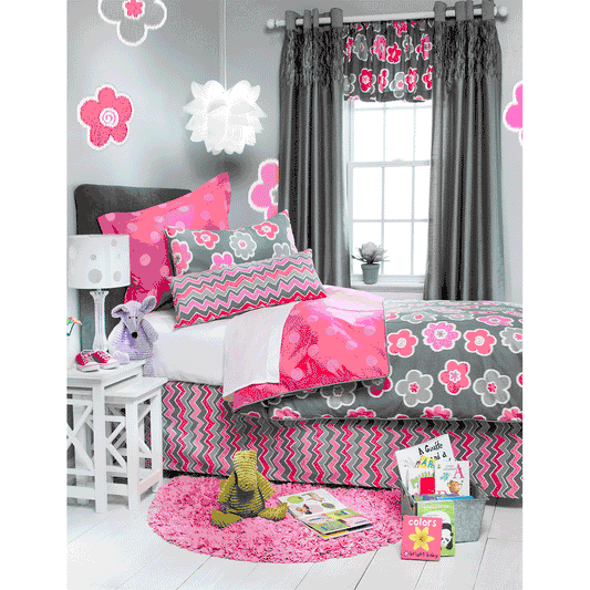 Sweet Potato Addison Twin Duvet Cover - Reversible Floral/Dot