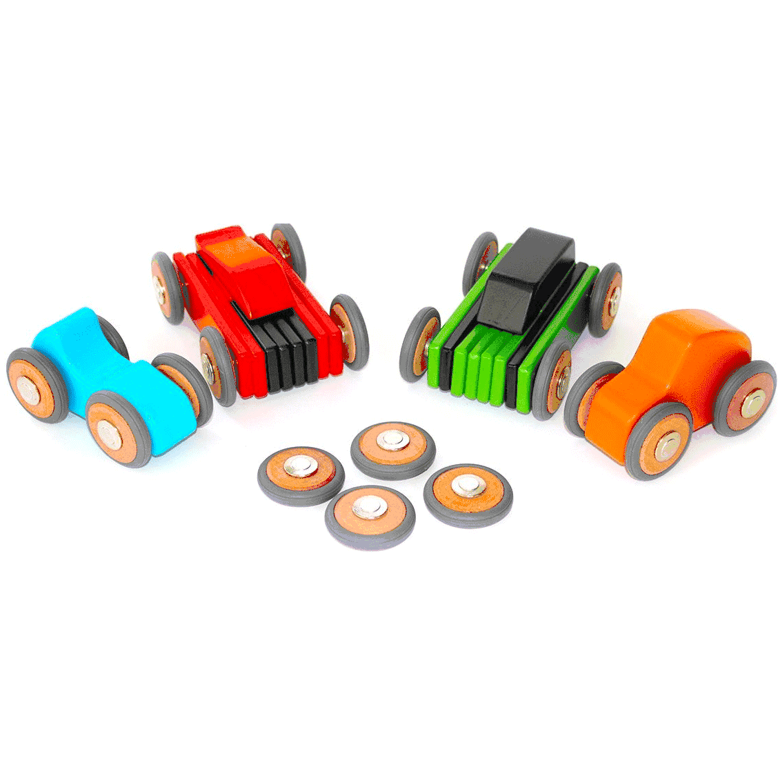Tegu Magnetic Wooden Wheels - Set of 4