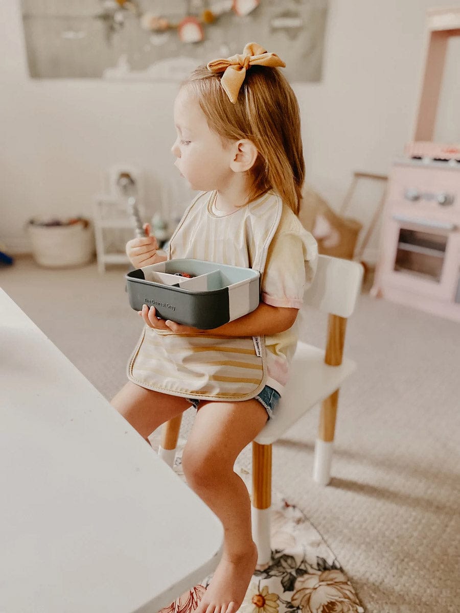 The Dearest Grey Silicone Bento Box - Blue Tie Dye - 850037245895