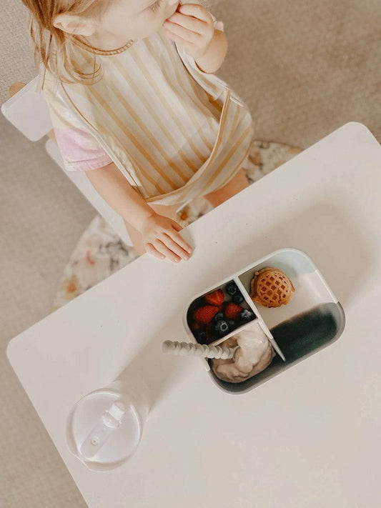 The Dearest Grey Silicone Bento Box - Blue Tie Dye - 850037245895