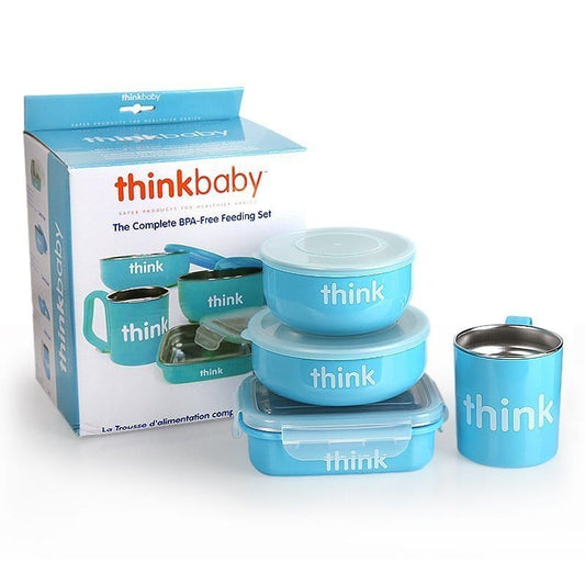 ThinkBaby The Complete BPA Free Feeding Set - Light Blue - 859871004286