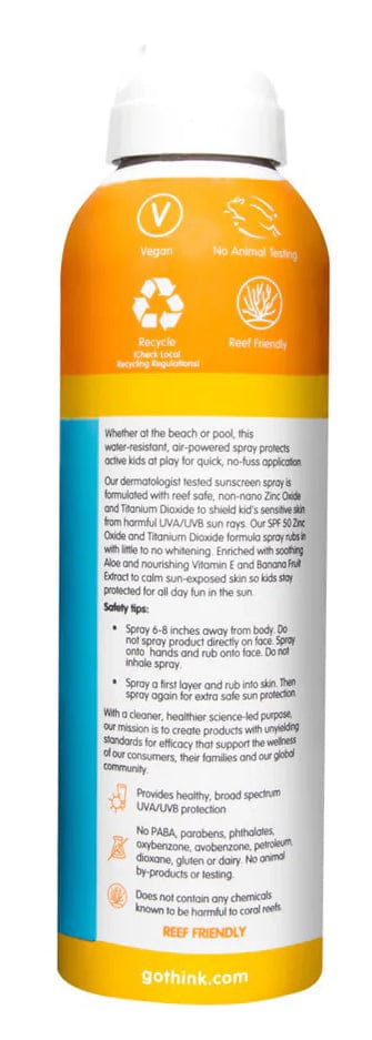 ThinkSport Kids All Sheer Mineral Sunscreen Spray SPF 50, 6oz - 810009370079