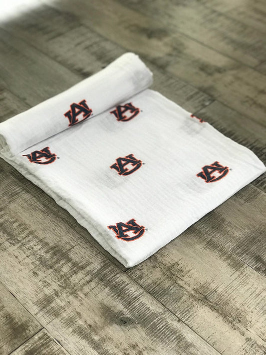 Three Little Anchors College Swaddle Blanket - Auburn Tigers - TLAAUB100